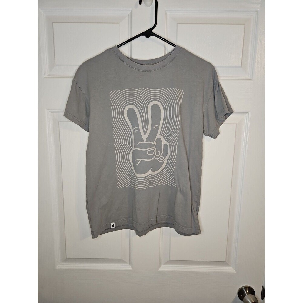 Dutch Bros Coffee Gray Peace Sign Graphic T-Shirt M Medium